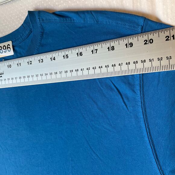 Blue Mountain Men T-shirt size XL Short Sleeve Stretchy Solid Blue - Picture 2 of 7